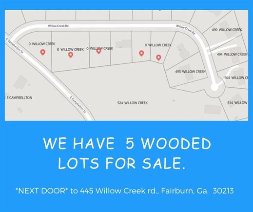 0 Willow Creek Road Fairburn, GA Plot of land Active - Photo 1 of 36. Opens carousel modal