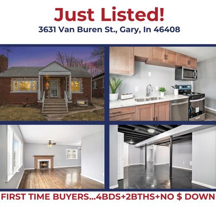 3631 Van Buren Street Gary, IN House Active - Photo 1 of 13. Opens carousel modal