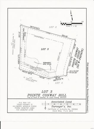 287 Pointe Conway Hill Ct. Town and Country, MO Plot of land Sold - Photo 1 of 3. Opens carousel modal