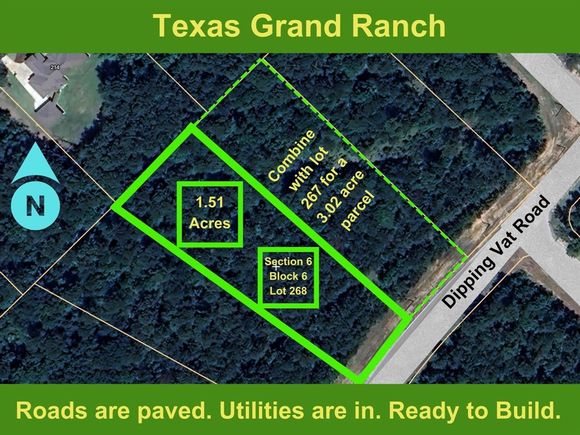 6 6 268 Dipping Vat Road New Waverly, TX Plot of land Sold - Photo 1 of 1. Opens carousel modal